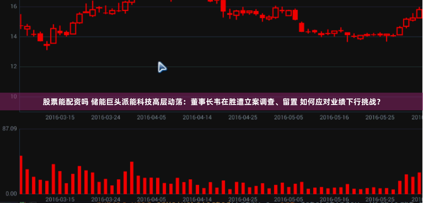 股票能配资吗 储能巨头派能科技高层动荡：董事长韦在胜遭立案调查、留置 如何应对业绩下行挑战？